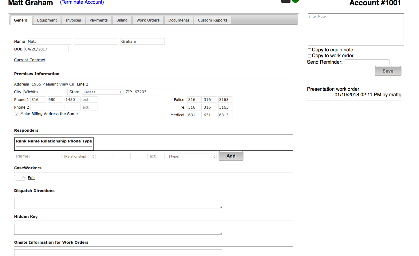 Customer Record Example